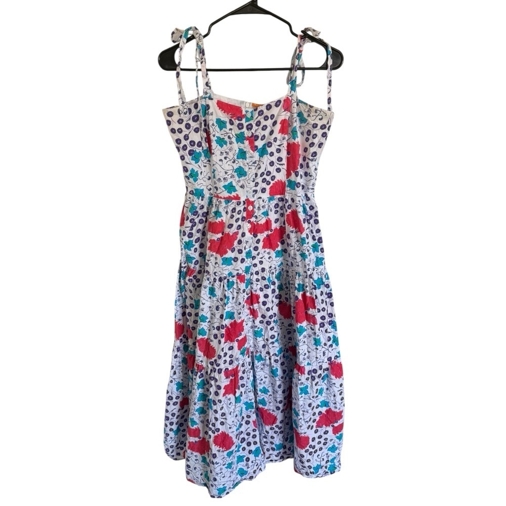Oliphant Multicolor Floral Tie Strap MIDI Dress